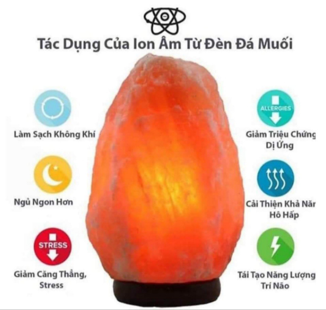 ĐÈN ĐÁ MUỐI HÌNH THỎI VÀNG